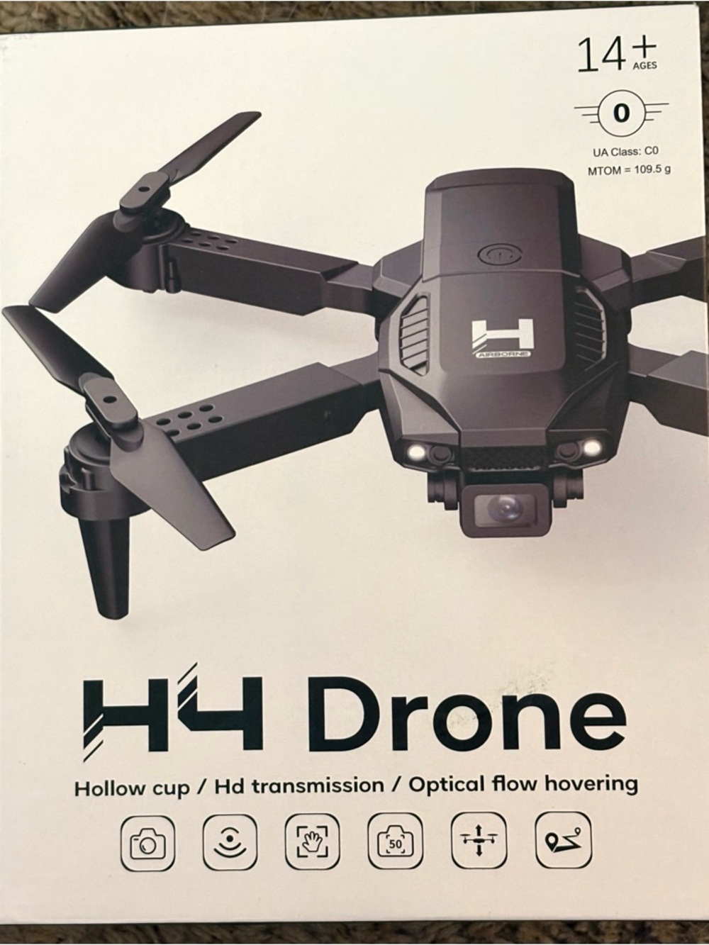 H4 Drone Foldable Quadcopter in Black. NWT.